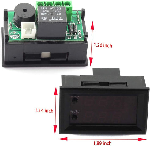 DZS Elec Temperature Controller -50 to 110 Celsius, DC 12V Programmable Thermostat Control Switch Module