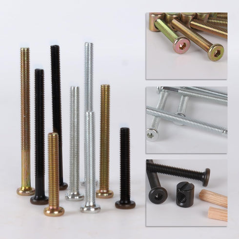 XVTHOAKU 20Set Kit-M6 20/40/60/80mm 1 Crib Hardware Screws Hex Socket Head Cap Crib Baby Bed Bolt and Barrel Nuts