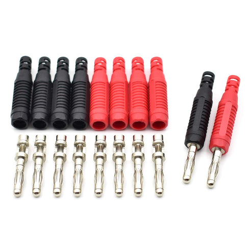 10Pcs 4mm Banana Plugs, Solder DIY Banana Plug Connectors for Multimeter Test Leads Probes