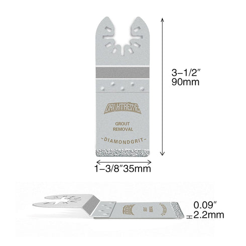 Diamond Oscillating Blade, Flush Cutting Oscillating Multi Tool Saw Blades for Grout Removal, Cleaning Mortar, 4-Pack
