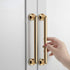 Aoleegatt Minimalist Gold Long Furniture Handles Wardrobe Kitchen Cupboard Cloakroom Bedside Cabinet Pulls