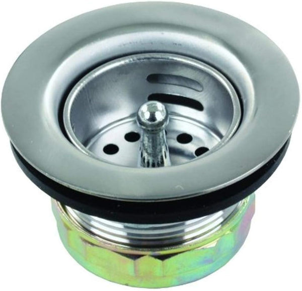 JR Products 95325 Strainer with Push-In Basket, Chrome, 1-1/2"