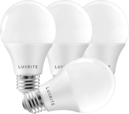LUXRITE A19 LED Bulb 75W Equivalent, 1100 Lumens, 3500K Natural White, Dimmable