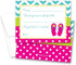 MyExpression.com 20 Pink Sandals Flip Flops Kids Thank You Cards