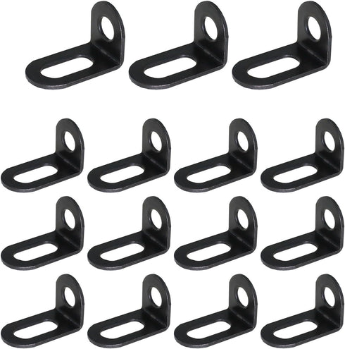 Bxian 15PCS Black Adjustable Heavy Duty Shelf Bracket 18x18x30mm L Shape Metal Corner