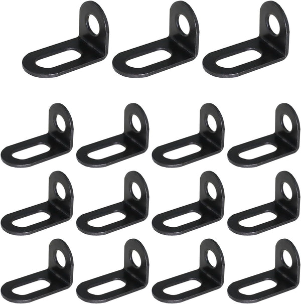 Bxian 15PCS Black Adjustable Heavy Duty Shelf Bracket 18x18x30mm L Shape Metal Corner