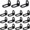 Bxian 15PCS Black Adjustable Heavy Duty Shelf Bracket 18x18x30mm L Shape Metal Corner
