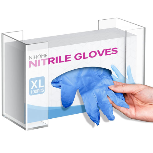 NiHome Clear Acrylic Wall Mount Glove Box Holder Tissue Box Dispenser for