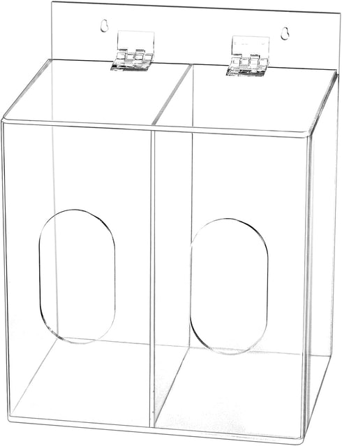 QWORK Acrylic Face Mask Dispenser Box, Clear Holder with Lid for Disposable Masks, Gloves, Hairnets