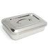 Stainless Steel Instrument Tray Organizer Holder with Lid and Handle Grip