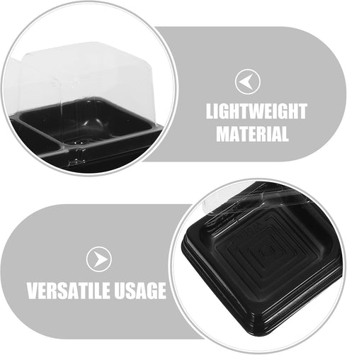 100pcs Packaging Double-compartment Bakery Boxes for Mooncakes, Cheesecake, Tiramisu, and Mousse Desserts Mini Cake