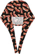 Nurse Scrub Cap Men Women with Buttons - Bacon Pattern A Print Soft Comfy Surgical Cap, Adjustable Tie Back Scrub Nurse