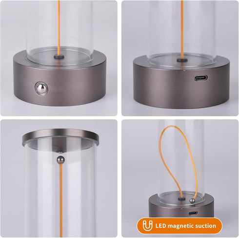 Mini Minimalist Tabe Lamp with Breathing Effect, Cordless LED Desk Lamp Rechargeable Modern Night Lights Portable Lamp