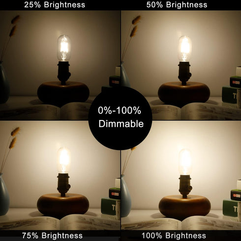 LiteHistory E26 Edison Bulb, 6W Equivalent, 60 Watt Dimmable Neutral White 4000K, 600lm, Pack of 6