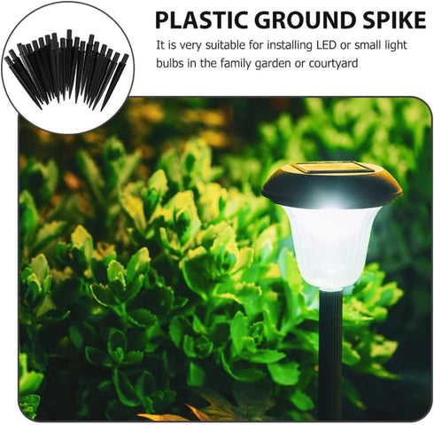 YARDWE Solar Light Stakes, 25 Pcs Plastic Ground Spikes, Flood Light Ground Stake Replacement for Yard Outdoor