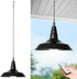 HOJOYRI 1 Pack Black Battery Operated Hanging Outdoor Chandelier, Rechargeable Portable Wireless Pendant
