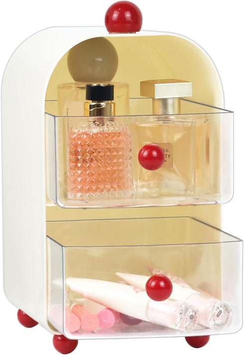 ZEXALOR Small Desk Organizer with Drawers for Makeup Nightstand Dresser Vanity Accessories,Tea Bag