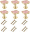 6 pcs Pink Clover Knobs, Four-Leaf Clover Handles for Cabinet, Dresser, Drawer Pulls, Door Knobs