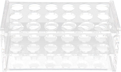 17mm Test Tube Rack with 18 Holes - Durable Transparent Holder for 10ml and 15ml Centrifuge Test Tubes