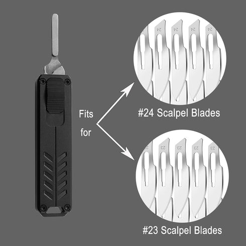 10PCS #23 Caressolove Auto Retractable Utility Knife, Safety Black Automatic Box Cutter, Scalpel Pocket Knife, Push