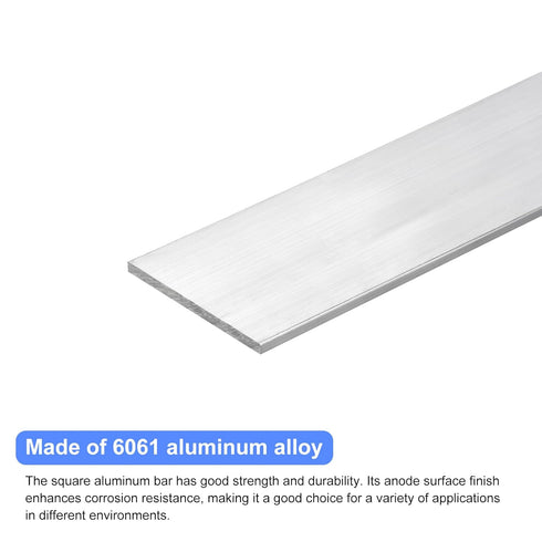 uxcell Square Aluminum Flat Bar, 3/16" Thick, 2.8" Width, 12" Length, 6061 Aluminum Flat Plate for Industrial Use
