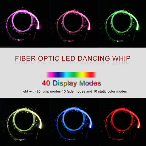 10 40 AKEPO Fiber Optic Whip, LED Whip Lights Space Dancing Party Rave Toy Colors Effect Modes for Music Festivals Art