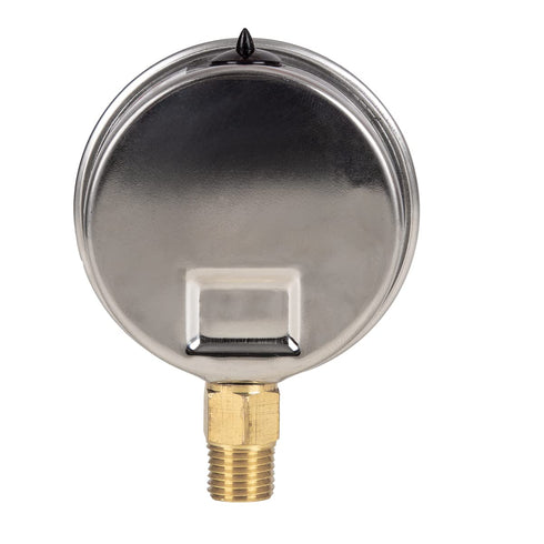 Liquid Filled Pressure Gauge, 2-1/2" Dia, 0-15 Psi, 1/4" NPT Lower Mount