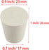 White Tapered Solid Rubber Stopper, Size 3# 0.9x0.7x1inch / 23x17x26mm, 10 per Package
