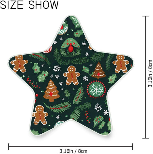 ALAZA Happy Snowman Green Xmas Merry Christmas Tree Star Shaped LED Night Light Dusk to Dawn Sensor Plug in Night Home