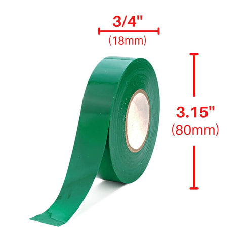 Xtricity Vinyl Green Electrical Tape - 3/4 inch x 66 Ft for Electrical Insulation & DIY Repairs