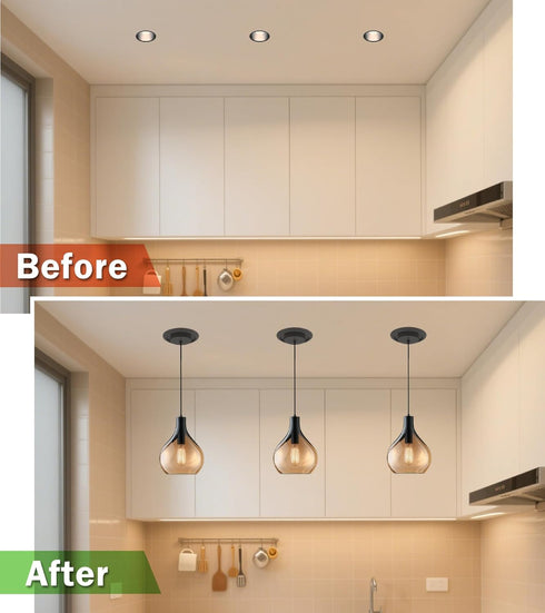 6-Inch 7" 6" Recessed Can Light Conversion Kit for Pendant Light or Ceiling Fan, Ceiling Fixture Adapter