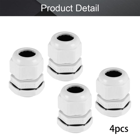 Fielect 4Pcs M20 Cable Gland, Plastic Waterproof Cable Glands Joints Adjustable Connector for 6-12mm Dia Cable
