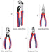 4-Piece Set Set WORKPRO Pliers - Premium CR-V Construction Tool Including Long Nose, Diagonal Cutting, Groove Joint