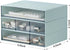 Plastic Storage Drawer, 6 Drawers Desk Organizer, Makeup Organizer, Blue (6.5"L x 8.9"W x 5.1"H)