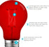 LUXRITE A19 Edison LED Red Light Bulb 4.5W (60W Equivalent) Colored Glass Filament E26 Standard Base