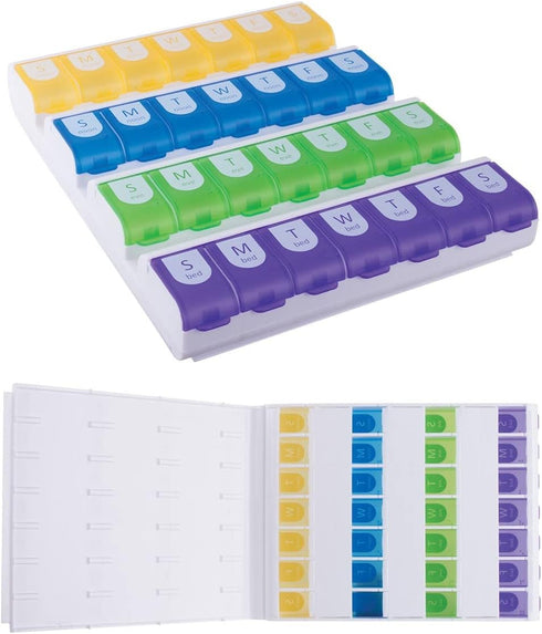 Generic 4X Day Weekly Pill Organizer with Easy Fill