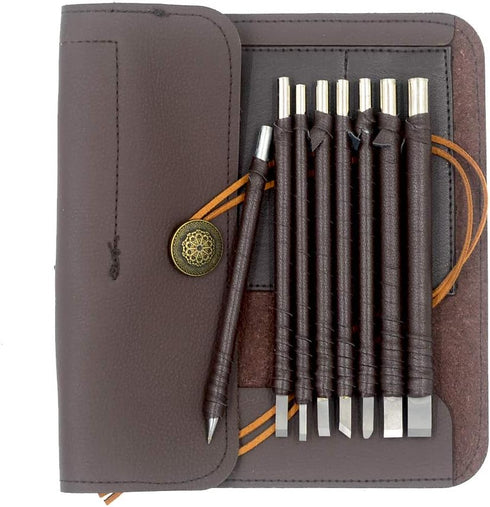 8pcs Tungsten Steel Soft Limestone and SlateStone Alabaster Carving Kit, Engraving Blade Chisel Tool Set