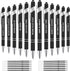 AUAUY 12 PCS Snarky Office Ballpoint Pens Set, 1 mm Black Ink, 12 Replacement Refills, 2 in 1 Stylus Pen, Funny Pens