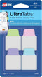 Avery Mini Ultra Tabs, 1" x 1.5", 2-Side Writable, Assorted Pastel Colors, 40 Repositionable Tabs