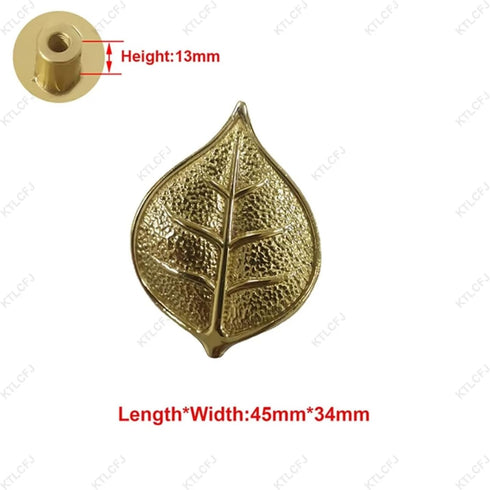Aoleegatt Pure Copper Exquisite Flower Leaf Shaped Handle for Drawer Cabinet Door Bedside Cabinet Dressing
