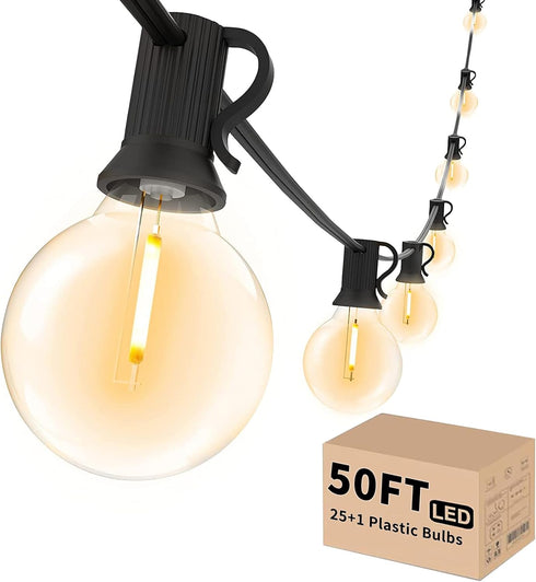Svater Outdoor String Lights 50 FT, Patio LED Lights Outside with 26pcs