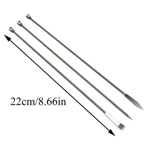 1 Set Stainless Steel Micro Lab Sampling Scoop Spatulas, Combination Reagent Spoon Laboratory Supplies (Pack of 5)