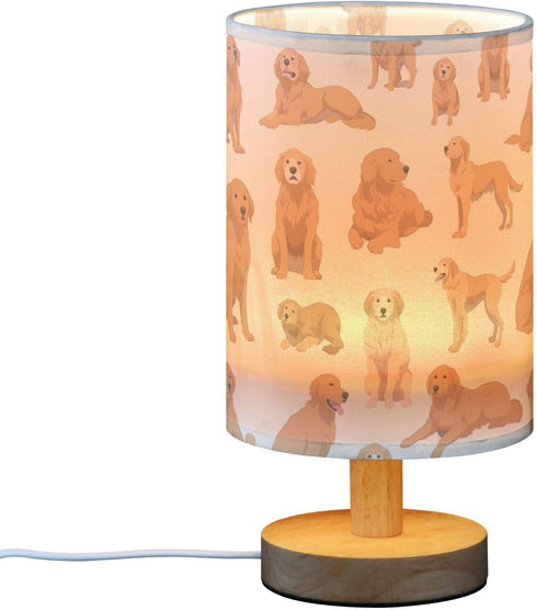 FRODOTGV Nightstand Lamps Small Table Lamp Cute Golden Retriever Dog Lamps for Small