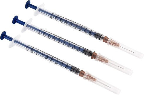 100 Pack 1ml Syringes, 26 G Disposable Lab Supplies, Individually Wrapped