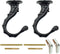 Eilumduo 65mm Ceiling Hooks, Heavy Duty Swag Hook with Steel Screws for Hanging Plants, Black (2 Sets)