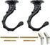Eilumduo 65mm Ceiling Hooks, Heavy Duty Swag Hook with Steel Screws for Hanging Plants, Black (2 Sets)
