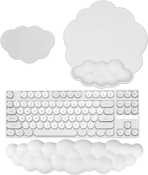 JIKIOU Cloud Mouse Pads, Exquisite Leather with Memory Foam Wrist Support for Computer, Laptop, Gaming Office