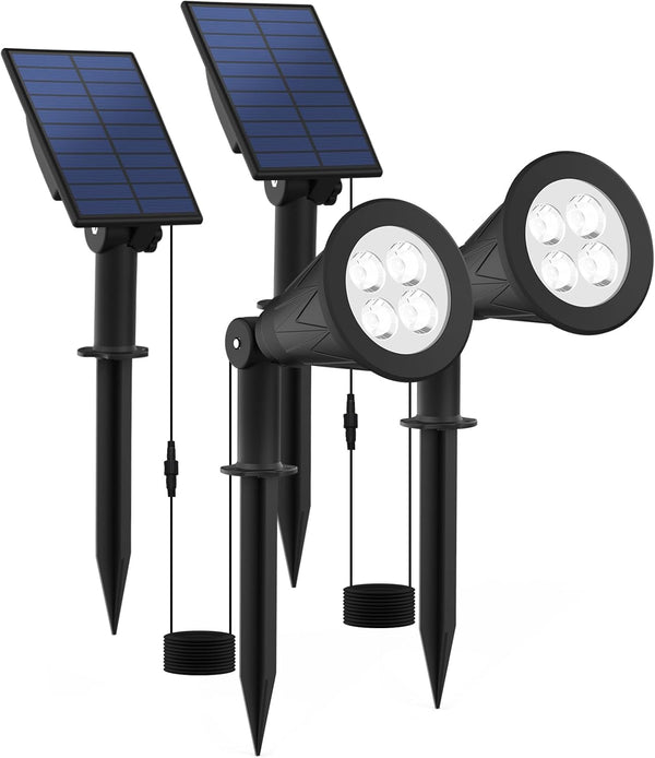 T-SUNUS Christmas Solar Powered LED Spot Light White 6000K, Separated Panel with