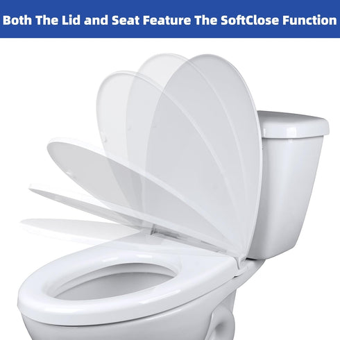 SS124 SS124, Toilet Seat Replacement Compatible with TOTO, Elongated Soft Close Toilet Seat for Transitional Slow-close