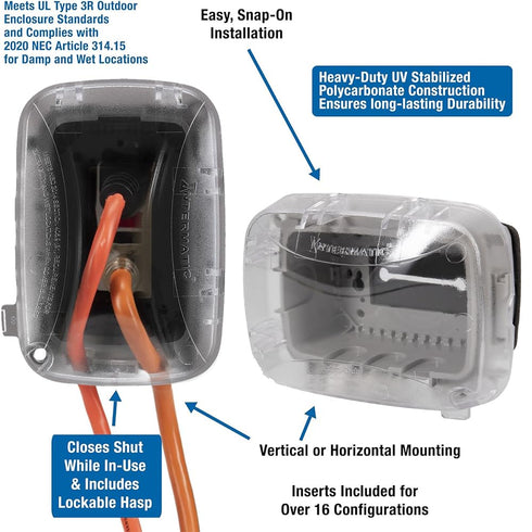 Intermatic WP5100C Extra-Duty Electrical Outlet Cover - Single Gang, Waterproof Design for Outdoor GFCI Outlets